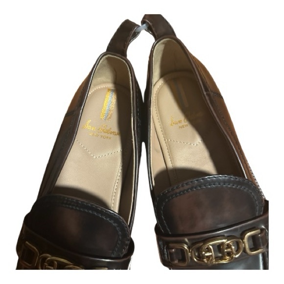 Sam Edelman Dark Brown Loafers with Gold Accent - Picture 4 of 5